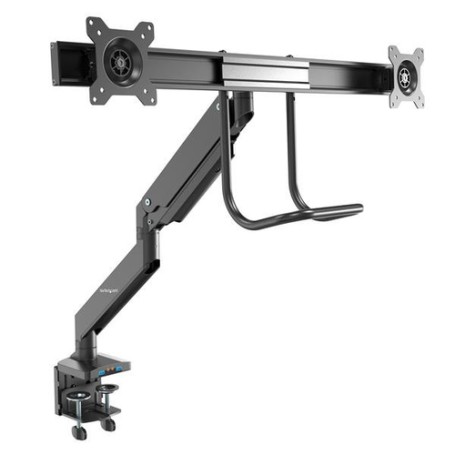 StarTech.com ARMSLIMDUAL2USB3 supporto da tavolo per Tv a schermo piatto 81,3 cm (32") Morsa Nero (ARMSLIMDUAL2USB3)