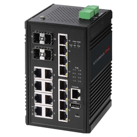 Edimax IGS-5416P switch di rete Gestito Gigabit Ethernet (10/100/1000) Supporto Power over Ethernet (PoE) Nero (IGS-5416P)
