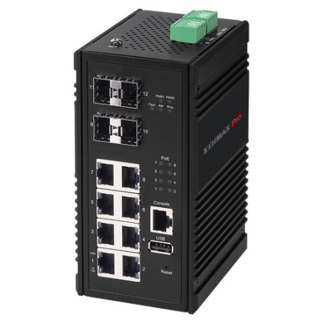 Edimax IGS-5408P switch di rete Gestito Gigabit Ethernet (10/100/1000) Supporto Power over Ethernet (PoE) Nero (IGS-5408P)
