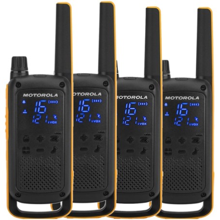Motorola Talkabout T82 Extreme Quad Pack ricetrasmittente 16 canali Nero, Arancione (B8P00811YDEMAQ) (188082)
