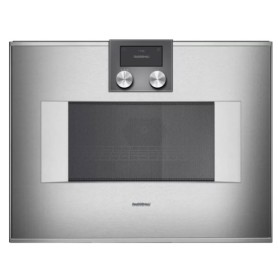 Gaggenau BM450110 Forno combinato microonde con comandi in alto e cerniere a destra finitura inox da 60 cm