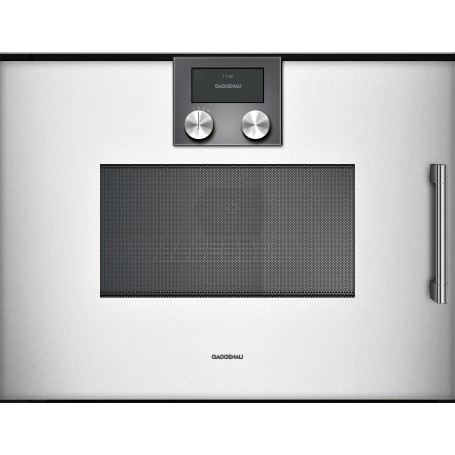 Gaggenau BMP251130 Forno combinato microonde con cerniere a sinistra finitura silver da 60 cm