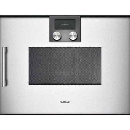 Gaggenau BMP250130 Forno combinato microonde con cerniere a destra finitura silver da 60 cm