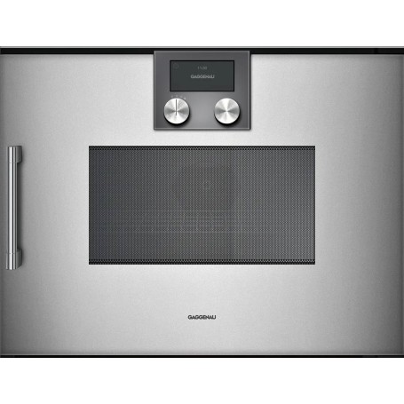 Gaggenau Forno combinato microonde con cerniere a destra finitura acciaio da 60 cm