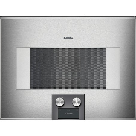 Gaggenau BM455110 Forno combinato microonde con comandi in basso e cerniere a sinistra finitura inox da 60 cm