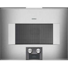 Gaggenau BM454110 Forno combinato microonde con comandi in basso e cerniere a destra finitura inox da 60 cm