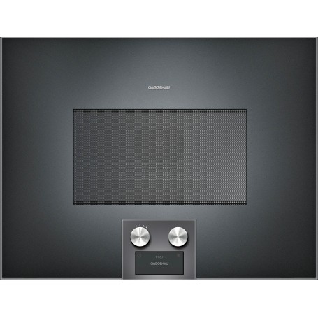 Gaggenau BM454100 Forno combinato microonde con comandi in basso e cerniere a destra finitura antracite