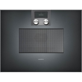 Gaggenau BM450100 Forno combinato microonde con comandi in alto e cerniere a destra finitura antracite da 60 cm
