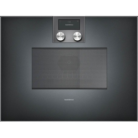 Gaggenau BM450100 Forno combinato microonde con comandi in alto e cerniere a destra finitura antracite da 60 cm
