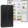 Bomann SBS 7344 Stand Side-by-Side combinato, 90 cm di larghezza, 442 L, Total NoFrost, aspetto acciaio inossidabile-nero