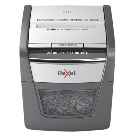 Rexel AutoFeed 45X distruggi documenti Triturazione incrociata 55 dB Nero, Argento (2020045XEU)