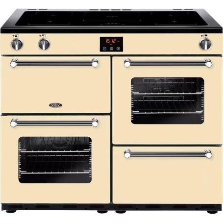Belling Kensington 100, 3 forni elettrici, con piano a induzione, larghezza 100, panna