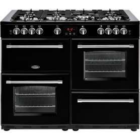 Belling Farmhouse 110 DFT, larghezza 110 cm, forni e grill elettrico, piano cottura a gas, spazio di stivaggio, nero