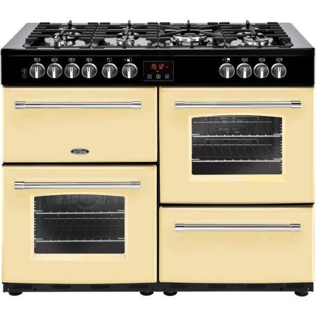 Belling Farmhouse 110 DFT, larghezza 110 cm, forni e grill elettrico, piano cottura a gas, spazio di stivaggio, panna