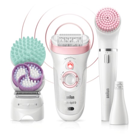 Braun Silk-épil 9 81683682 epilatore 40 pinzette Bianco, Rosa (81683682)