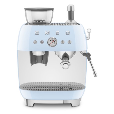 Smeg EGF03PBEU - Macchina per caffè espresso con macinino in stile anni 50, colore blu pastello