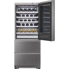 LG SIGNATURE LSR200W Cantinetta vino + Freezer Classe E Colore Acciaio Inossidabile ,  65 bottiglie, ripiani in vero legno