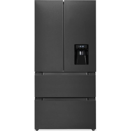 Exquisit FD490-160-WS-200E Combinazione frigo-congelatore , larghezza 84 cm, 506 L, NoFrost, distributore d'acqua, inoxlook-az
