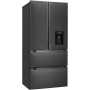 Exquisit FD490-160-WS-200E Combinazione frigo-congelatore , larghezza 84 cm, 506 L, NoFrost, distributore d'acqua, inoxlook-az