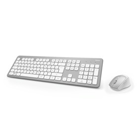 Hama KMW-700 tastiera RF Wireless QWERTZ Tedesco Argento, Bianco (00182676)
