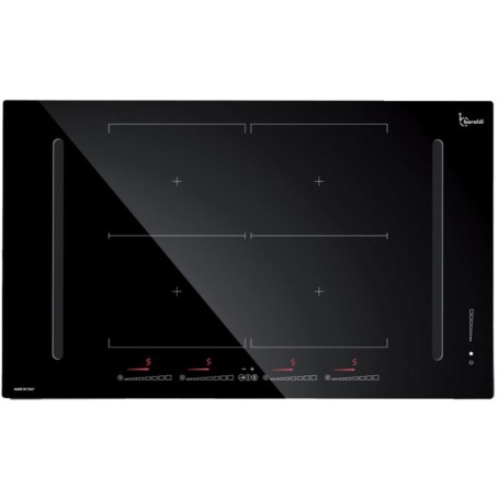 Baraldi DIAMOND FLEXI (01DIM02EBLF83) Piano cottura a induzione cm. 83 - con cappa integrata da 700 m3/h - vetroceramica nero