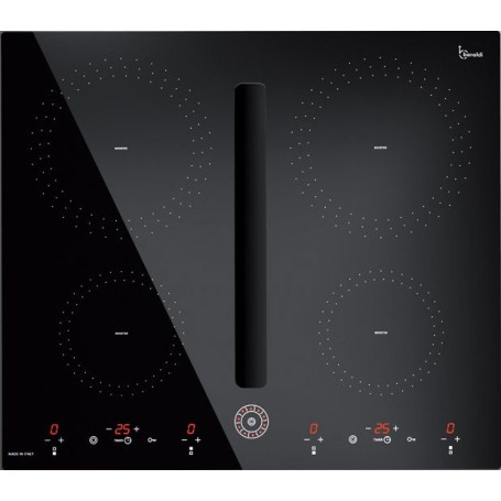 Baraldi DIAMOND 60 (01DIM03EBL58) Piano cottura a induzione cm. 60 - con cappa integrata da 700 m3/h - vetroceramica nero