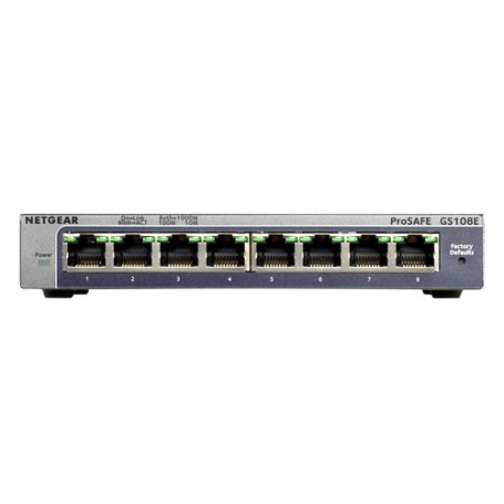 NETGEAR GS108E Gestito Gigabit Ethernet (10/100/1000) Nero (GS108E-300PES)