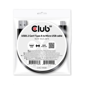 CLUB3D CAC-1408 cavo USB 1 m USB 3.2 Gen 1 (3.1 Gen 1) USB A Micro-USB B Nero (CAC-1408)
