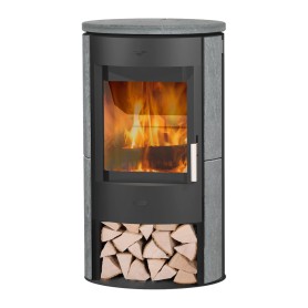 Fireplace stufa a legna Zaria Speckstein , Caminetto Zaria in pietra ollare nera