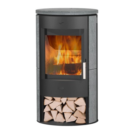 Fireplace stufa a legna Zaria Speckstein , Caminetto Zaria in pietra ollare nera