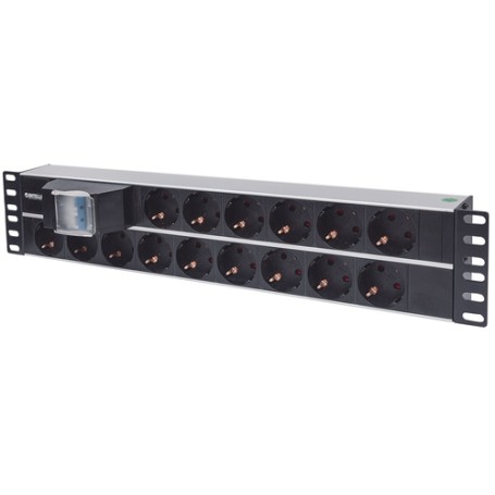 Intellinet 714051 unità di distribuzione dell'energia (PDU) 15 presa(e) AC 2U Alluminio, Nero (714051)