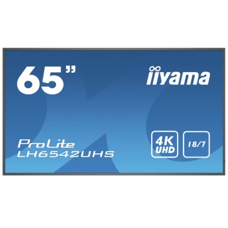 iiyama LH6542UHS-B3 visualizzatore di messaggi Pannello piatto per segnaletica digitale 163,8 cm (64.5") IPS 4K U (LH6542UHS-B3)
