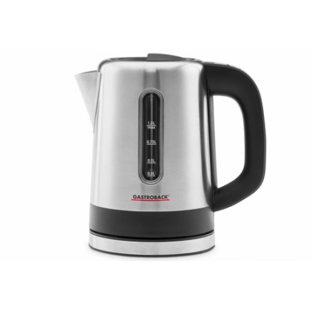 Gastroback Design Mini bollitore elettrico 1 L 2200 W Nero, Acciaio inossidabile (42435)