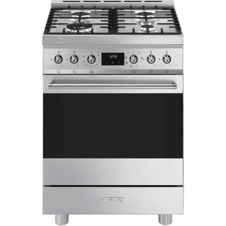 SMEG C6GMX2 Sinfonia Cucina da accosto cm. 60x60 - 4 fuochi a gas + 1 forno elettrico - inox antimpronta