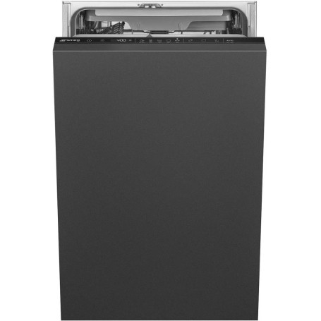 MEG ST4533IN - Lavastoviglie da incasso, parzialmente integrata, nera, cassetto posate, nicchia ca. 45 x 82 cm