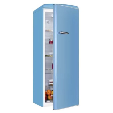 Exquisit frigorifero retrò RKS325-VH-160E, larghezza 55 cm, 225 L, illuminazione a LED, 1 cassetto per verdure, blu polvere