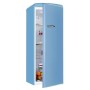 Exquisit frigorifero retrò RKS325-VH-160E, larghezza 55 cm, 225 L, illuminazione a LED, 1 cassetto per verdure, blu polvere