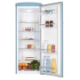 Exquisit frigorifero retrò RKS325-VH-160E, larghezza 55 cm, 225 L, illuminazione a LED, 1 cassetto per verdure, blu polvere
