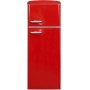 Exquisit Combinazione frigo-congelatore retrò RKGC270-45-H-160E, 206 L, larghezza 54,5 cm, con ruote, illuminazione a LED, rosso