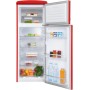 Exquisit Combinazione frigo-congelatore retrò RKGC270-45-H-160E, 206 L, larghezza 54,5 cm, con ruote, illuminazione a LED, rosso