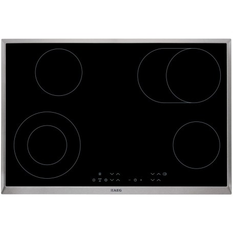 Piano cottura in vetroceramica AEG HK834060XB, larghezza 77 cm, indicatore di calore residuo