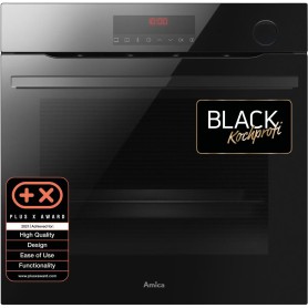 Amica EBSX 949 610 S EEK: Forno da incasso A+ Injection-Steam, larghezza 60 cm, 77 L, vaporiera, Octa Timer, CoolDoor3, nero