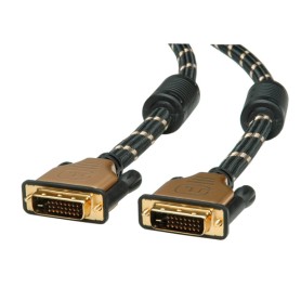 ROLINE 11.04.5511 cavo DVI 1 m DVI-D Nero, Oro (RO11.04.5511)