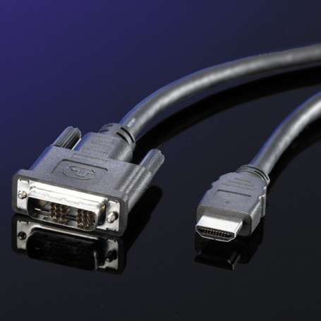 ROLINE 11.04.5519 cavo e adattatore video 1 m DVI-D HDMI Nero (RO11.04.5519)
