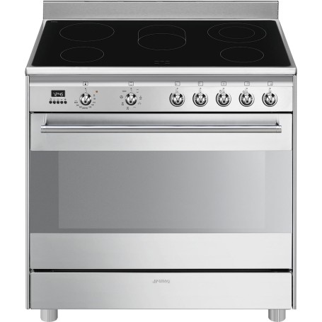 Smeg SCD91CMX9 - Piano cottura a libera installazione acciaio inox, vetroceramica, 90cm