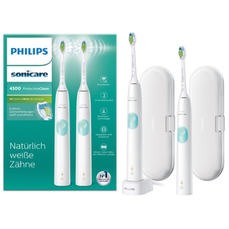 Philips 4300 series HX6807/35 spazzolino elettrico Adulto Spazzolino elettrico sonico Colore menta, Bianco (hx6807735)