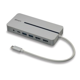 Lindy 43360 replicatore di porte e docking station per notebook Cablato USB 3.2 Gen 1 (3.1 Gen 1) Type-C Argento, Bianco (43360)
