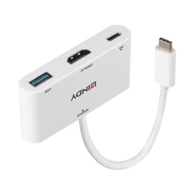 Lindy 43340 cavo e adattatore video 0,18 m HDMI + USB Type-A USB tipo-C Bianco (43340)