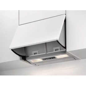 AEG DEB2631S EEK: D cappa aspirante da incasso, 60 cm di larghezza, scarico/ricircolo, illuminazione a LED, grigio