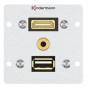 Kindermann 7444000547 presa energia HDMI + USB A + 3.5mm Alluminio